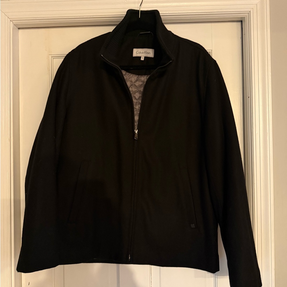 Calvin Klein Men's Black Lightweight Jacket, size M, wool